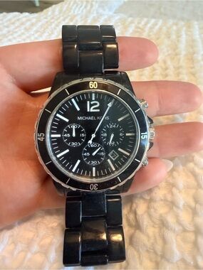 Michael Kors Black Stainless Steel Back Bracelet Watch